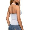 image:imageREORIA Womens Backless Ribbed Halter Tops for 2026 Slim Fitted Camisole Basic ShirtsWhite
