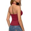 image:imageREORIA Womens Backless Ribbed Halter Tops for 2026 Slim Fitted Camisole Basic ShirtsRed