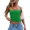 image:imageREORIA Womens Square Neck Halter Tank Tops Backless Crop Tops Sleeveless Double Lined Tops Y2K Going Out OutfitsGreen