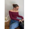 image:imageREORIA Womens Sexy Off The Shoulder Long Sleeve Bodysuit Lace Body Suits Going Out Tops Fall Outfit 2025Cordovan