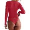 image:imageREORIA Double Lined Quarter Zip Sexy V Neck Long Sleeve Cropped Top Going Out Tops for Womens Fall Fashion 2025Watermelon