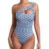 image:imageREORIA Womens Sexy One Shoulder Asymmetrical Leopard Print Mesh Ruched Backless Going Out Bodysuits TopsNantucket Breeze Polka Dots