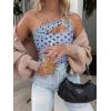 image:imageREORIA Womens Sexy One Shoulder Asymmetrical Leopard Print Mesh Ruched Backless Going Out Bodysuits TopsNantucket Breeze Polka Dots