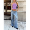 image:imageREORIA Womens Camisole Tank Tops Criss Cross Halter Top Double Lined Backless Crop Tops Y2K Vacation OutfitsCrocus Petal