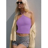 image:imageREORIA Womens Camisole Tank Tops Criss Cross Halter Top Double Lined Backless Crop Tops Y2K Vacation OutfitsCrocus Petal