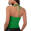 image:imageREORIA Womens Camisole Tank Tops Criss Cross Halter Top Double Lined Backless Crop Tops Y2K Vacation OutfitsGreen