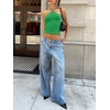 image:imageREORIA Womens Camisole Tank Tops Criss Cross Halter Top Double Lined Backless Crop Tops Y2K Vacation OutfitsGreen
