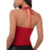 image:imageREORIA Womens Camisole Tank Tops Criss Cross Halter Top Double Lined Backless Crop Tops Y2K Vacation OutfitsRed