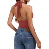 image:imageREORIA Womens Sexy Cowl Neck Halter Body Suits Summer Open Back Bodysuit Tank TopsBaked Apple
