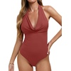 image:imageREORIA Womens Sexy Cowl Neck Halter Body Suits Summer Open Back Bodysuit Tank TopsBaked Apple
