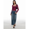 image:imageREORIA Womens Basic Square Neck Long Sleeve Shirts Double Lined Tops Tight Shirts Fall Outfits 2025Cordovan