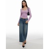 image:imageREORIA Womens Basic Square Neck Long Sleeve Shirts Double Lined Tops Tight Shirts Fall Outfits 2025Orchid Bouquet