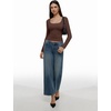 image:imageREORIA Womens Basic Square Neck Long Sleeve Shirts Double Lined Tops Tight Shirts Fall Outfits 2025Shaved Chocolate
