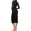 image:imageREORIA Mesh Sheer Long Sleeve Bodycon Midi Wedding Guest Dresses for Women  Mock Neck Dress Elegant Party Cocktail Dresses Formal Wedding Guest Outfits Fall Winter ClothesRuched DressBlack