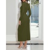 image:imageREORIA Wedding Guest Dresses for Women Long Sleeve Ruched Wrap Midi Dress  Asymmetrical Square NeckCocktailFormalBodyconElegantPartyClub Nightout2026 Fall WinterTrendy ClothesArmy Green