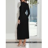 image:imageREORIA Wedding Guest Dresses for Women Long Sleeve Ruched Wrap Midi Dress  Asymmetrical Square NeckCocktailFormalBodyconElegantPartyClub Nightout2026 Fall WinterTrendy ClothesBlack