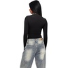 image:imageREORIA Womens Mock Neck Double Lined Trendy Ruched Bodysuit Sexy Wrap Tops for Fall Outfits 2026Black Onyx