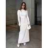 image:imageREORIA Womens Mock Neck Double Lined Trendy Ruched Bodysuit Sexy Wrap Tops for Fall Outfits 2026Brilliant White