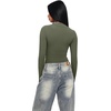 image:imageREORIA Womens Mock Neck Double Lined Trendy Ruched Bodysuit Sexy Wrap Tops for Fall Outfits 2026Four Leaf Clover