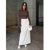 image:imageREORIA Womens Mock Neck Double Lined Trendy Ruched Bodysuit Sexy Wrap Tops for Fall Outfits 2026Shaved Chocolate