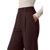 image:imageREORIA Women High Waisted Wide Leg Pants Business Casual Trousers with Pockets Stretch Work Slacks for Office TravelBrown