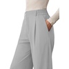 image:imageREORIA Women High Waisted Wide Leg Pants Business Casual Trousers with Pockets Stretch Work Slacks for Office TravelGrey