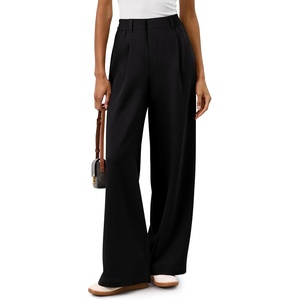 image:imageREORIA Women High Waisted Wide Leg Pants Business Casual Trousers with Pockets Stretch Work Slacks for Office TravelBlack