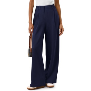 image:imageREORIA Women High Waisted Wide Leg Pants Business Casual Trousers with Pockets Stretch Work Slacks for Office TravelNavy Blue