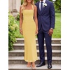 image:imageREORIA Womens Mesh Sheer Sleeveless Maxi Dresses  Long DressRuchedDouble LinedSquare NeckHalterTie BackBodycon2026 SummerWedding Guest OufitsDressy CasualGoing OutPopcorn