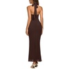 image:imageREORIA Womens Mesh Sheer Sleeveless Maxi Dresses  Long DressRuchedDouble LinedSquare NeckHalterTie BackBodycon2026 SummerWedding Guest OufitsDressy CasualGoing OutShaved Chocolate