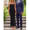 image:imageREORIA Womens Mesh Sheer Sleeveless Maxi Dresses  Long DressRuchedDouble LinedSquare NeckHalterTie BackBodycon2026 SummerWedding Guest OufitsDressy CasualGoing OutBlack Onyx