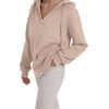 image:imageREORIA Hoodies For Women Oversized V Neck Pullover SweatshirtsKhaki