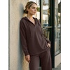 image:imageREORIA Hoodies For Women Oversized V Neck Pullover SweatshirtsShaved Chocolate