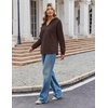 image:imageREORIA Hoodies For Women Oversized V Neck Pullover SweatshirtsShaved Chocolate