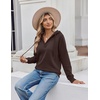 image:imageREORIA Hoodies For Women Oversized V Neck Pullover SweatshirtsShaved Chocolate