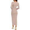 image:imageREORIA Long Sleeve Wedding Guest Maxi Dresses for WomenApricot