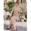 image:imageREORIA Long Sleeve Wedding Guest Maxi Dresses for WomenApricot
