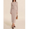 image:imageREORIA Long Sleeve Wedding Guest Maxi Dresses for WomenApricot