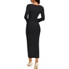image:imageREORIA Long Sleeve Wedding Guest Maxi Dresses for WomenBlack