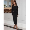 image:imageREORIA Long Sleeve Wedding Guest Maxi Dresses for WomenBlack