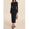 image:imageREORIA Long Sleeve Wedding Guest Maxi Dresses for WomenBlack