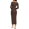 image:imageREORIA Long Sleeve Wedding Guest Maxi Dresses for WomenBrown