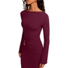 image:imageREORIA Long Sleeve Wedding Guest Maxi Dresses for WomenBurgundy