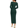 image:imageREORIA Long Sleeve Wedding Guest Maxi Dresses for WomenDark Green