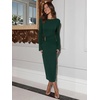 image:imageREORIA Long Sleeve Wedding Guest Maxi Dresses for WomenDark Green