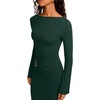 image:imageREORIA Long Sleeve Wedding Guest Maxi Dresses for WomenDark Green