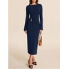 image:imageREORIA Long Sleeve Wedding Guest Maxi Dresses for WomenNavy Blue