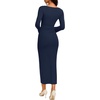 image:imageREORIA Long Sleeve Wedding Guest Maxi Dresses for WomenNavy Blue