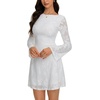 image:imageREORIA Wedding Guest Dresses for Women Mesh Bell Long Sleeve Mini DressFloral White
