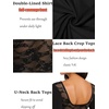 image:imageREORIA Women Boat Neck Lace Back Crop Tops Long Sleeve Double Lined ShirtsBlack